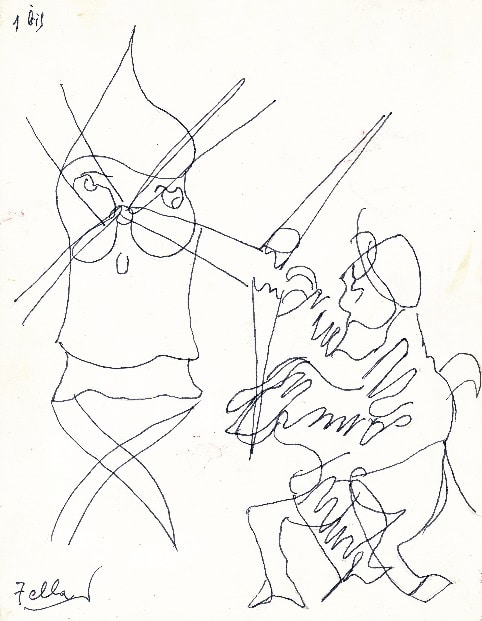 Don quichotte et le moulin (estudio 1bis anverso), 1976 — José García Tella