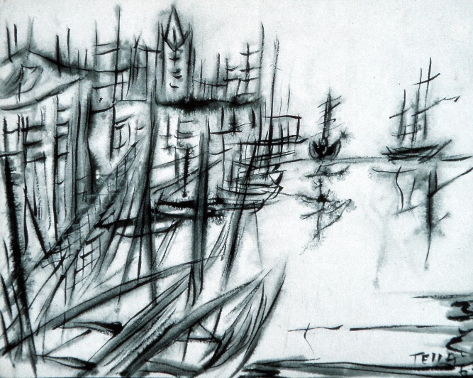 Entrée du port avec voiliers, 1963 — José García Tella