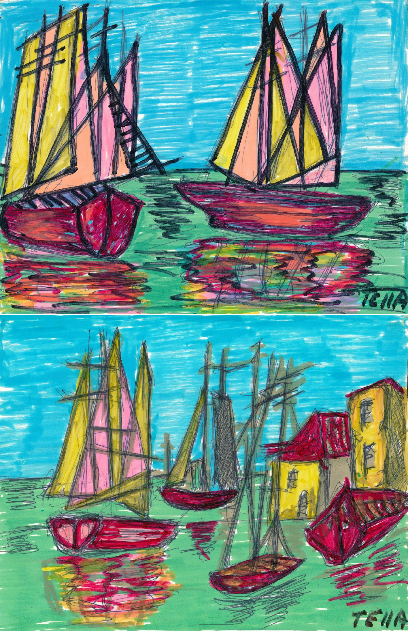 Port et voiliers, c. 1975 — José García Tella