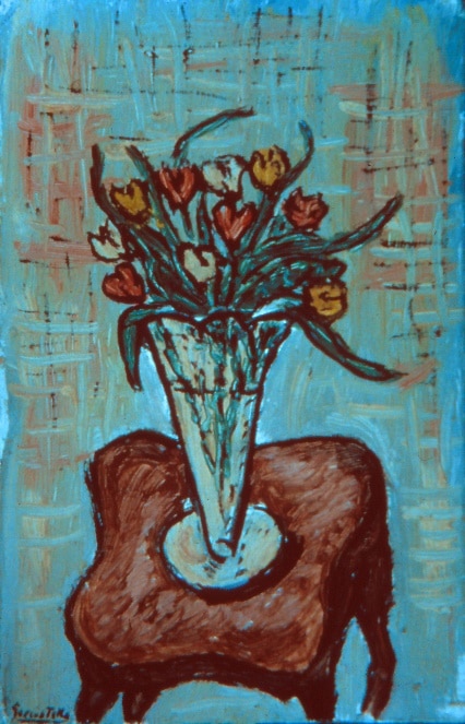 Pot de fleurs sur table, 1950 — José García Tella